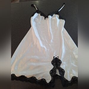Victoria's Secret Black and White Lace Chemise